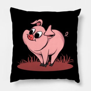 Cute Sassy Pig Graphic T-shirt | Pig Lover Gift Pillow