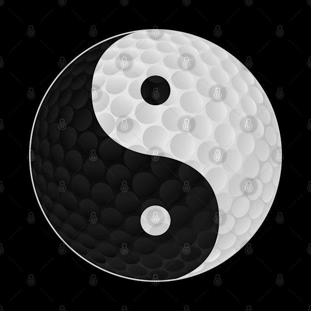 Yin and Yang Golf Ball as a funny golf gift for men and women by Soul Searchlight