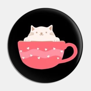 cat and coffee Pin