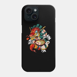 Fiery Feast: Sushi Ramen Dragon Phone Case