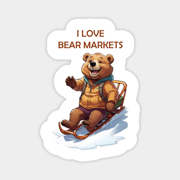 Cute Bear Market Bear Design Magnet by NordicBadger