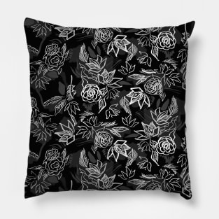 Matisse Black and White Flowers Pillow