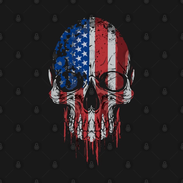 Skull American Flag by Tezatoons