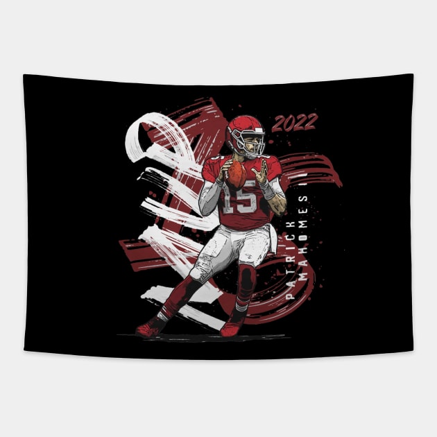 Patrick Mahomes II Kansas City MVP Brush Tapestry by Chunta_Design