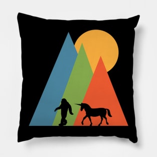 Unicorn Bigfoot Walking In The Wild Pillow