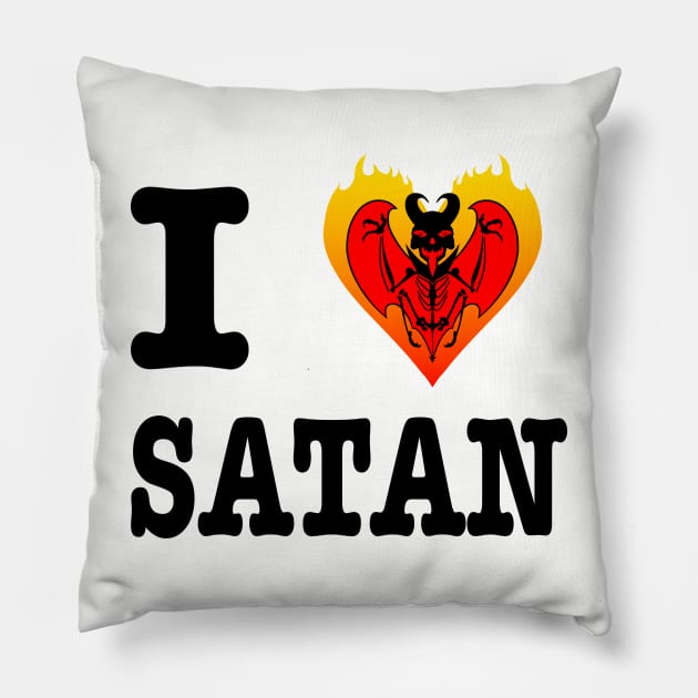 I Heart Satan Pillow by ActualLiam