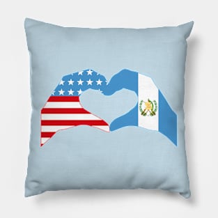 We Heart USA & Guatemala Patriot Flag Series Pillow