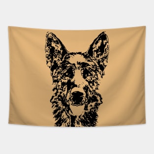 German Shepherd Pen and Ink Art Tapestry