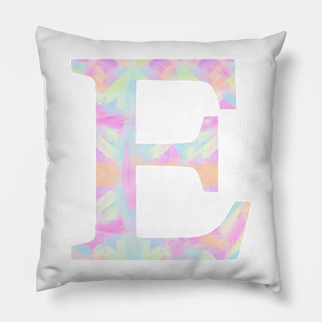 The Letter E Rainbow Color Design Pillow by Claireandrewss