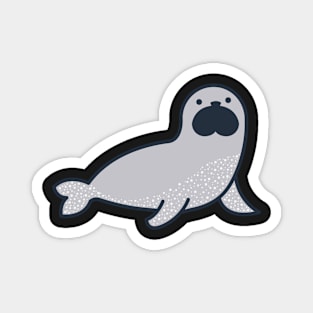 kawaii cute cartoon gray seal Magnet