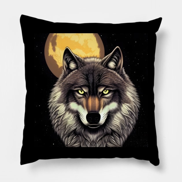 Moon Wolf Pillow by Chance Two Designs