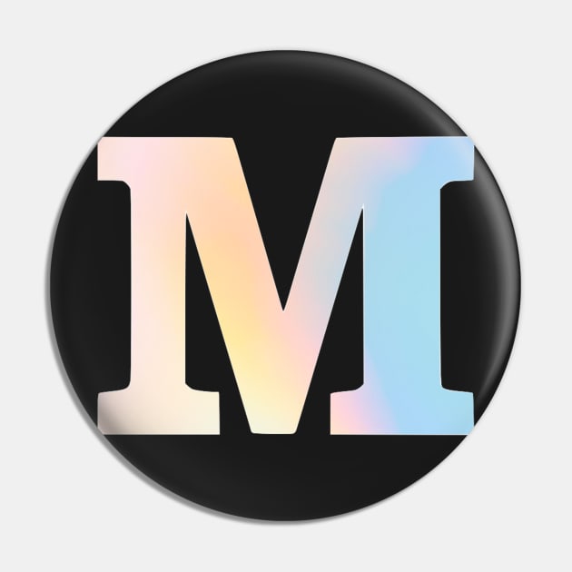 The Letter M Rainbow Design Pin by Claireandrewss