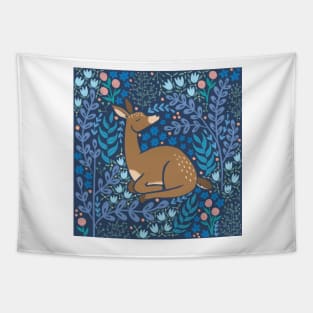 Winter Woodland Deer Tapestry