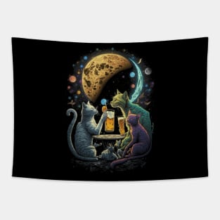 Space Cat Friends Tapestry