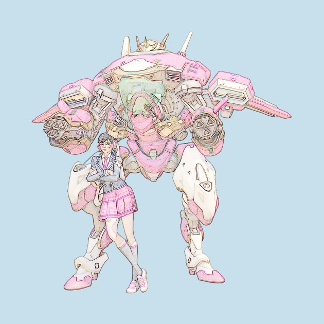 Overwatch D.Va Academy Skin Faded by Green_Shirts