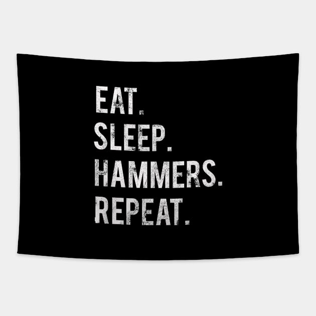 Eat Sleep Hammers Repeat Tapestry by familycuteycom