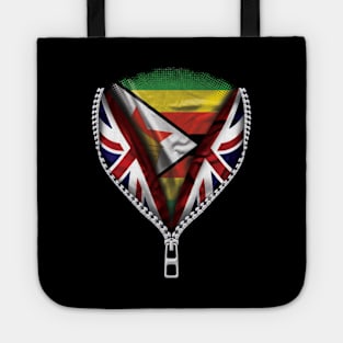 Zimbabwean Flag  Zimbabwe Flag zipped British Flag - Gift for Zimbabwean From Zimbabwe Tote