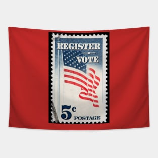 Vintage Stamp - To register and Vote Image Tapestry