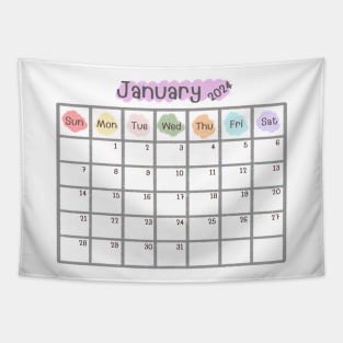 January 2024 Calendar Tapestry