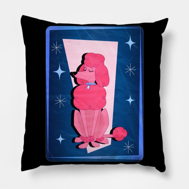 Pink Poodle Pillow by Fad-Artwork