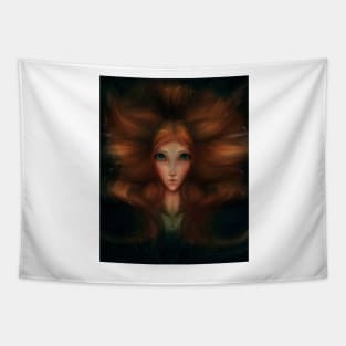 Fairies of Versailles-Red Hair Girl-Lake Tapestry