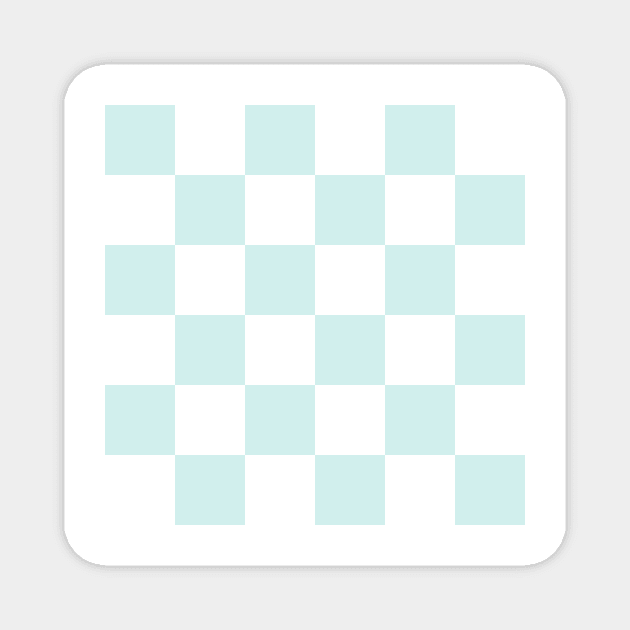 Mint and white checkerboard print Magnet by bettyretro