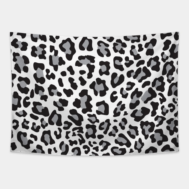 Grey Leopard Print Tapestry by epiclovedesigns