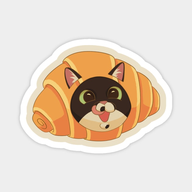 Croissant Cat Magnet by DoudouBao