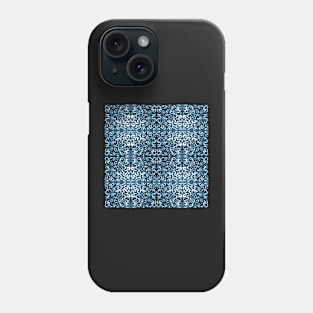 swirls and dots damask style pattern in teal green Phone Case