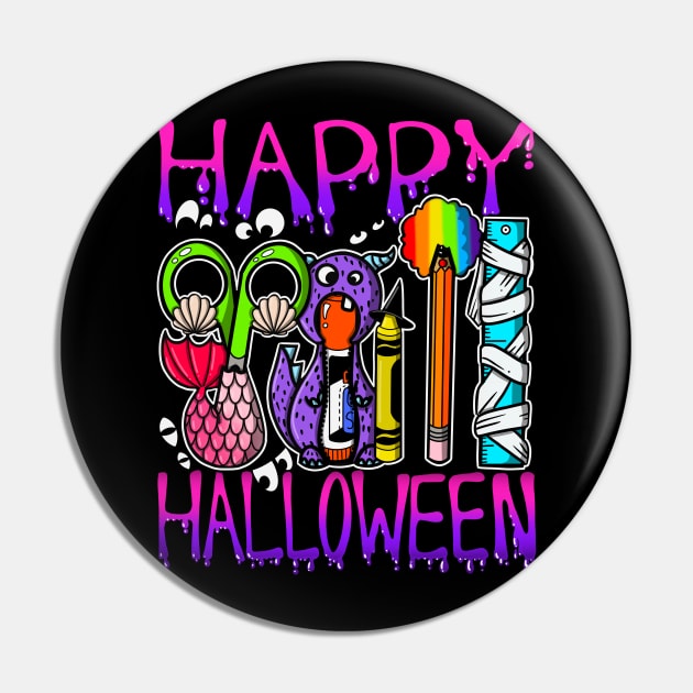 Happy Halloween Art Supplies with Costumes Pin by The Craft ACE