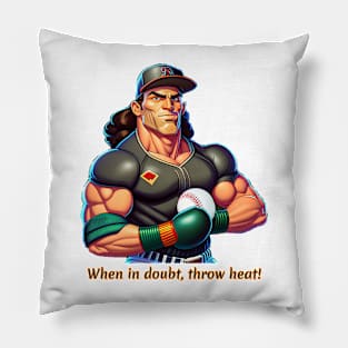 Throw Heat Baseball Pitcher Pillow