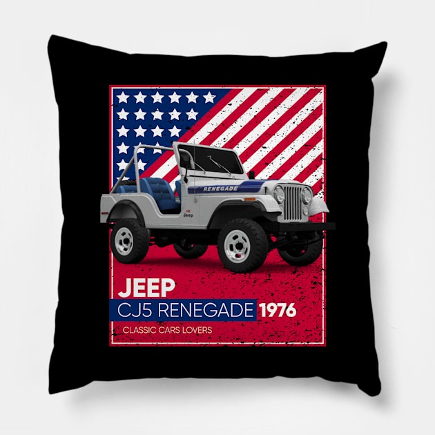 Classic Car Jeep CJ5 Renegade 1976 Pillow by cecatto1994