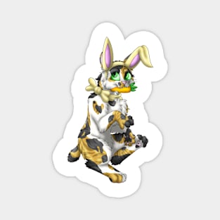 Bobtail BunnyCat: Calico Tabby (Yellow) Magnet