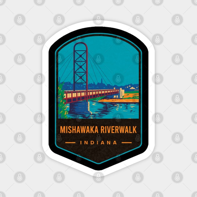 Mishawaka Riverwalk Bridge Magnet by JordanHolmes