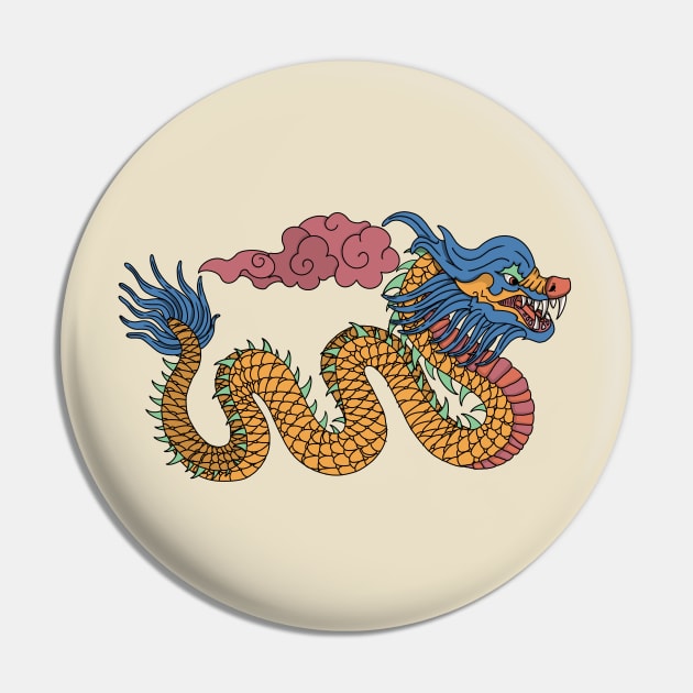 Red Cloud Dragon Pin by KAWSTIK