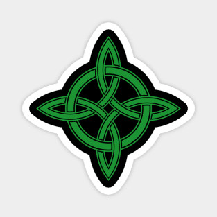 Witch Knot Cross in Green Magnet