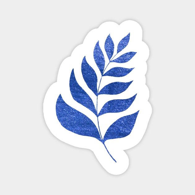 Simple branch - metallic blue Magnet by wackapacka