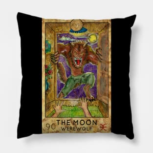 The Moon. Major Arcana Tarot Card. Pillow