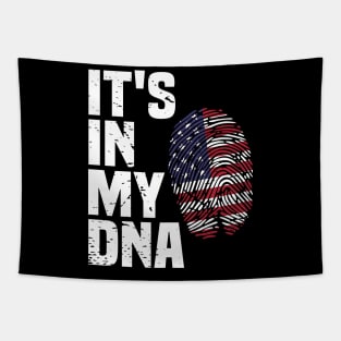 4th of July American Flag Patriotic Its in my DNA Tapestry