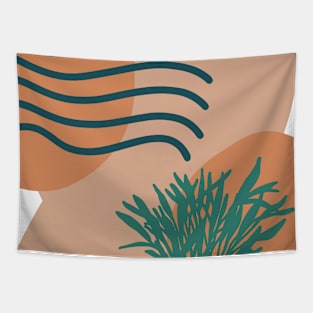 Plant Lines Geometric Art Tapestry