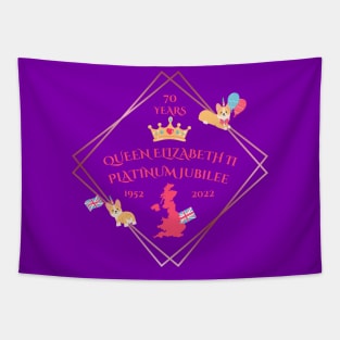 Queen's Platinum Jubilee Garden Tea Party Tapestry