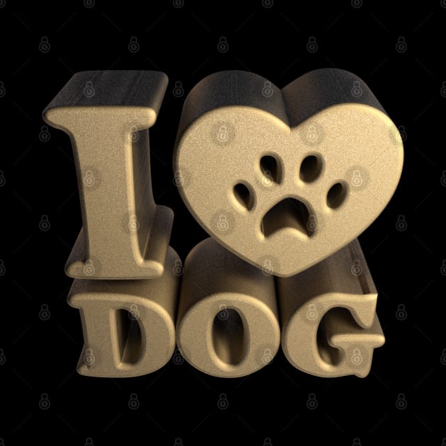 3D I Love Dog - Sand2 by 3DMe