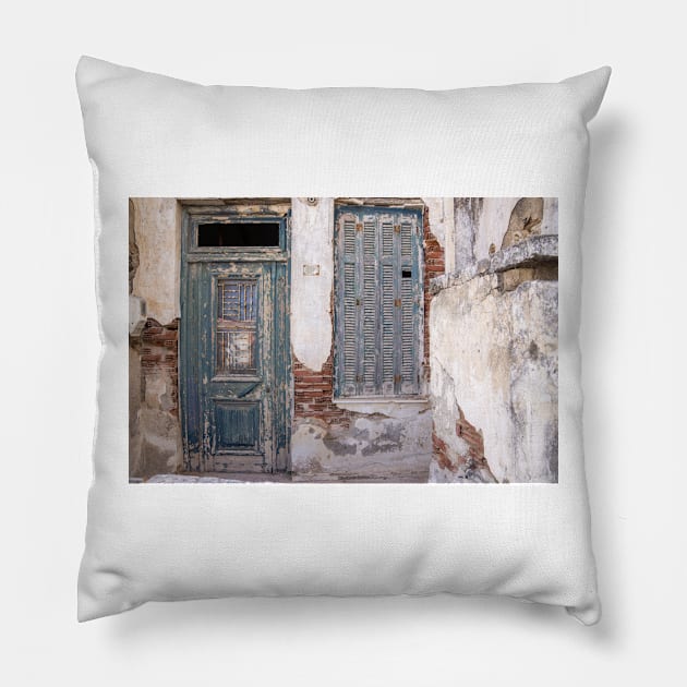 Old blue door. Pillow by sma1050