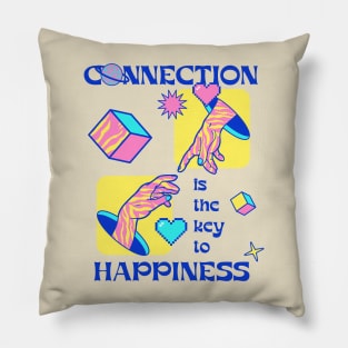 "Connection Is Key To Happiness" - Inspirational Quotes On Yoga Pillow