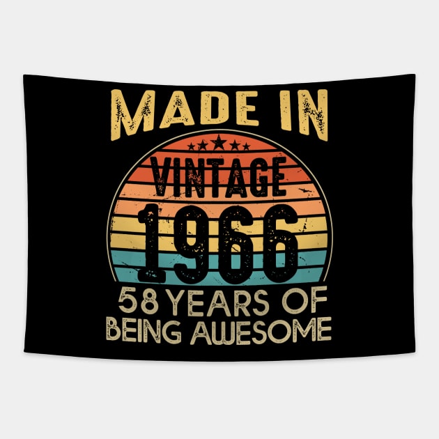 T4691966 Vintage 1966 58 Years Old Being Awesome Tapestry by shattorickey.fashion