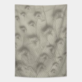 Butterfly swarm on textured chevron pattern Tapestry