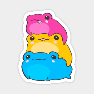 Celebrating Diversity: The Pansexual Flag Color Frog - A Subtle LGBTQ Aesthetic Showcasing Queer Pride Magnet