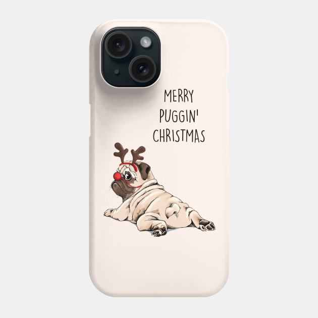 PUGGIN CHRISTMAS Phone Case by Poppy and Mabel