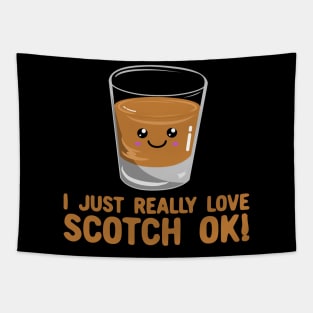 I Just Really Love Scotch Ok! Cute Kawaii Whisky Scotch Tapestry