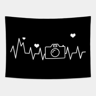 Photography camera heartbeats photography lover Tapestry